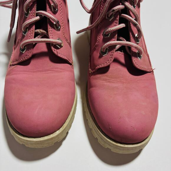 Cliffs by White Mountain Pink Combat Boots – Lug Sole Lace-Up Ankle Boots - Picture 4 of 8